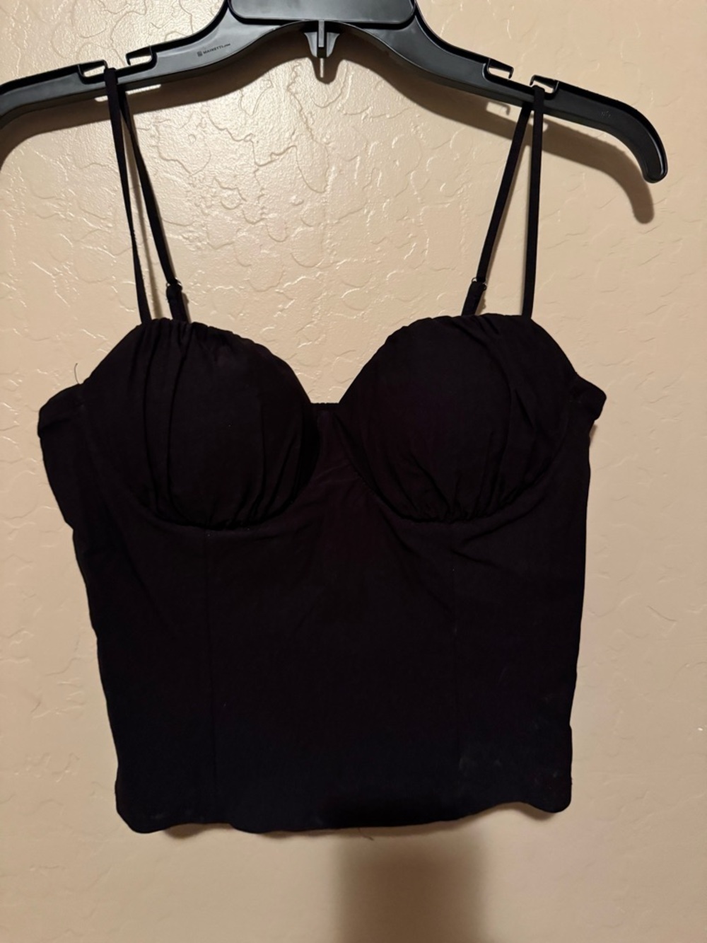 Black Crop Bustier Tank Top - Women